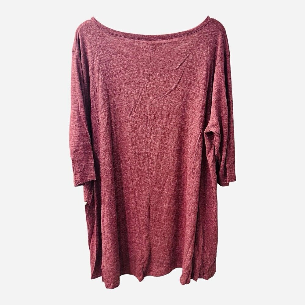 Hayden LA Crimson Red Tunic Dress 3/4 Sleeves Mid Length Plus Size 1XL A-Line - Picture 2 of 5